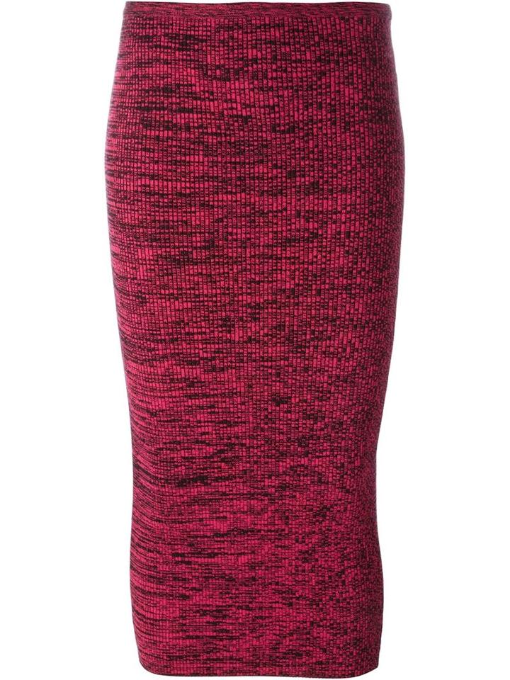 No21 Fitted Knit Skirt, Women's, Size: 44, Pink/purple, Cotton/polyamide