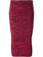No21 Fitted Knit Skirt, Women's, Size: 44, Pink/purple, Cotton/polyamide