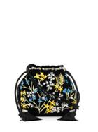 Etro Embroidered Mini Bucket Bag - Black
