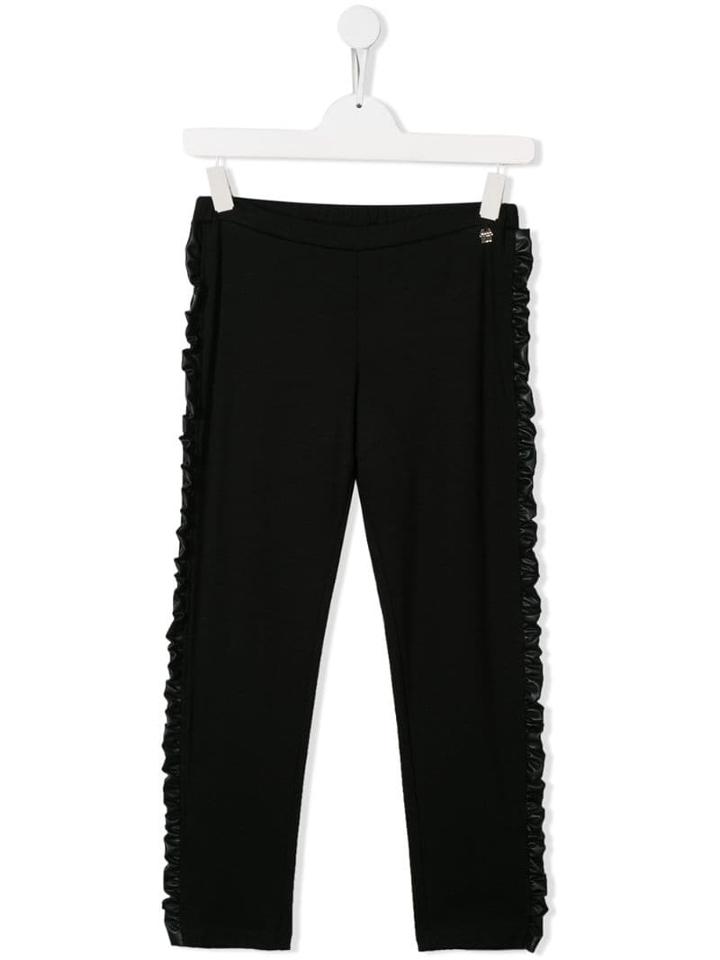 Simonetta Teen Ruffled Trim Trousers - Black
