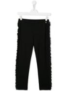 Simonetta Teen Ruffled Trim Trousers - Black