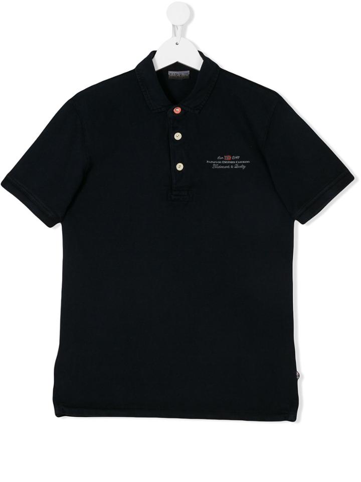 Napapjiri Kids Logo Polo Shirt - Blue