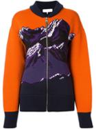 Emilio Pucci Mountainscape Printed Cardigan, Women's, Size: Medium, Yellow/orange, Virgin Wool/viscose/polyamide