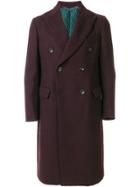 Doppiaa Long Sleeved Buttoned Coat - Pink & Purple
