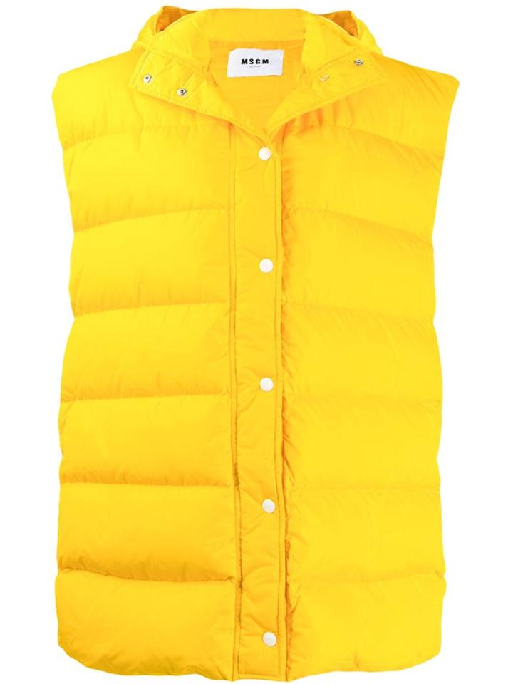 Msgm Sleeveless Puffer Jacket - Yellow