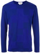 Ganryu Comme Des Garcons Patchwork Long-sleeved T-shirt, Men's, Size: Medium, Blue, Cotton/polyester