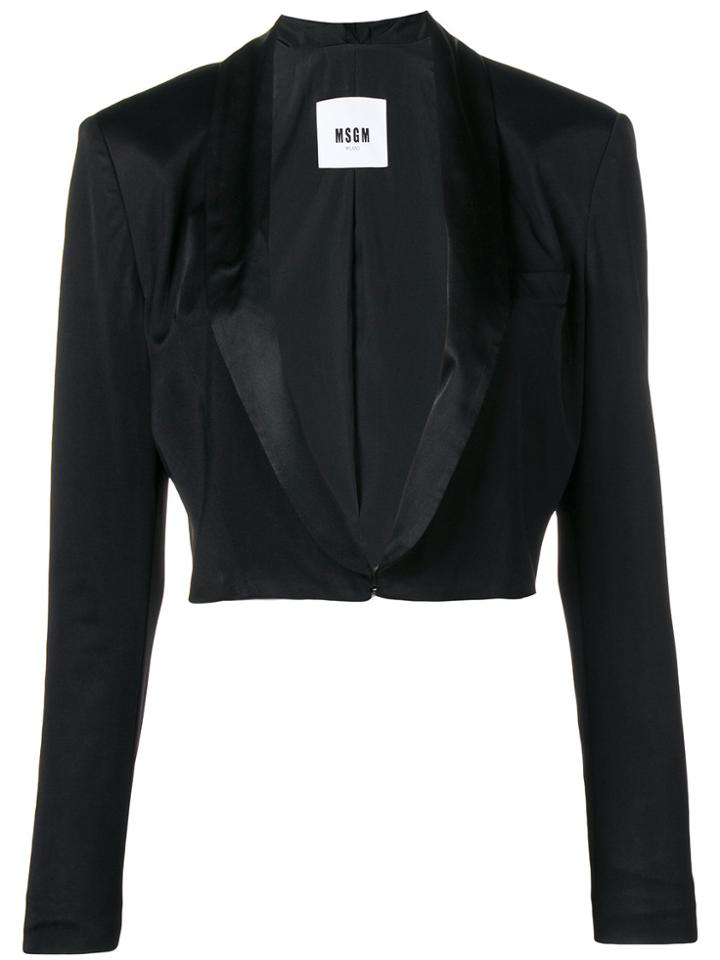 Msgm Cropped Jacket - Black