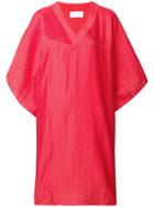 Reality Studio V-neck Shift Dress - Pink & Purple