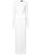 Haider Ackermann - Long Sleeve Long Cutout Dress - Women - Rayon/spandex/elastane - S, White, Rayon/spandex/elastane