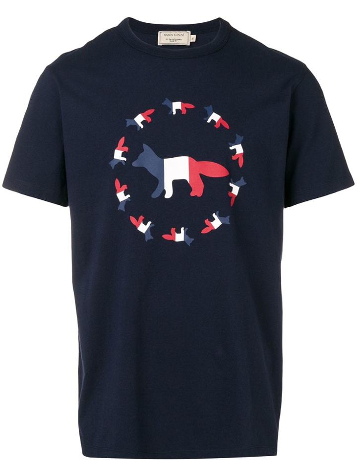 Maison Kitsuné Fox Logo Print T-shirt - Blue