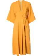 Tome Kimono-style Belted Dress, Women's, Size: 2, Yellow/orange, Silk