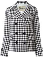 Herno - Check Double-breasted Jacket - Women - Cotton/polyester/acetate - 42, Women's, Blue, Cotton/polyester/acetate