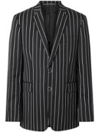 Burberry Slim Fit Pinstriped Tailored Jacket - Black