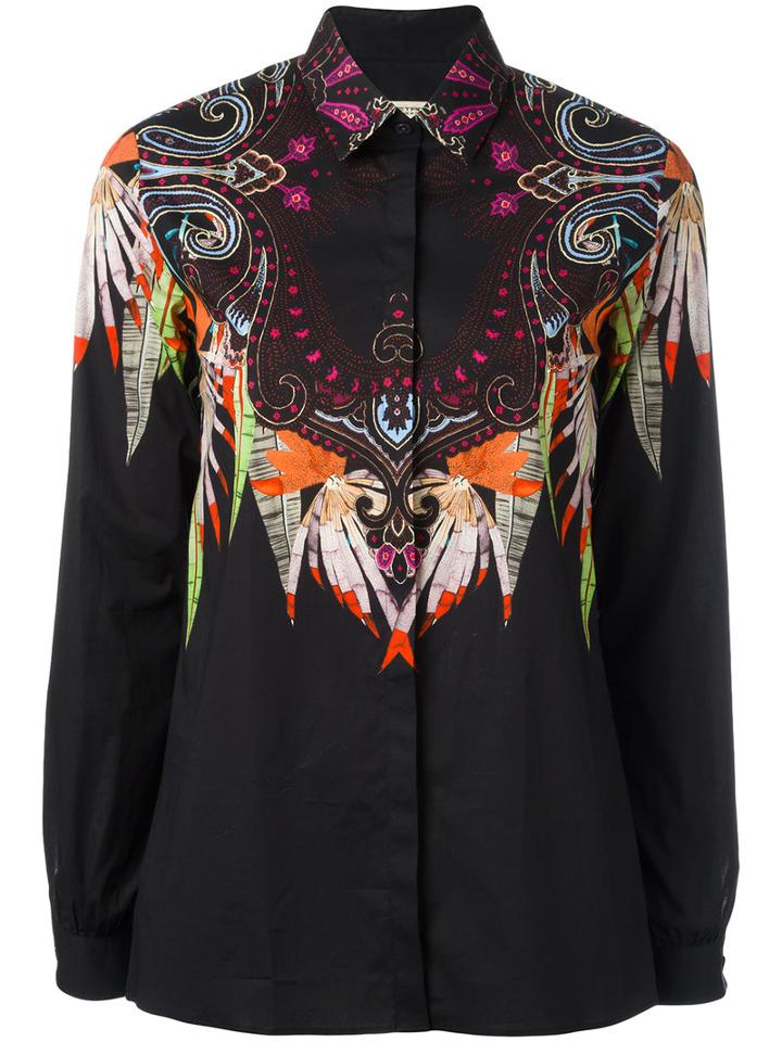 Etro Floral Print Shirt, Women's, Size: 42, Black, Cotton/spandex/elastane