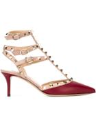 Valentino Garavani Rockstud Pumps, Women's, Size: 35, Red, Leather/metal Other/calf Leather