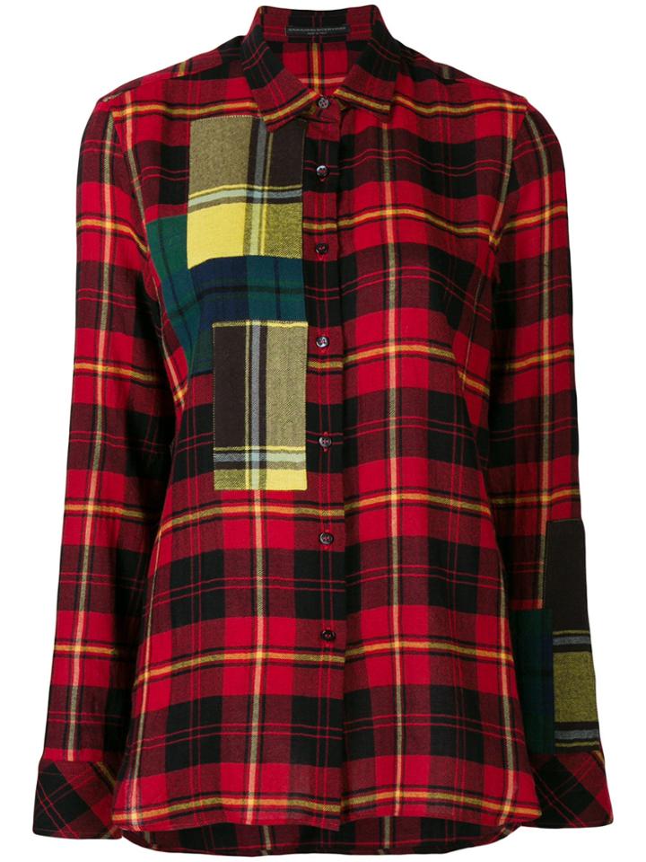Ermanno Scervino Contrast Check Shirt - Red