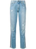 Ermanno Ermanno Side-stripe Distressed Jeans - Blue