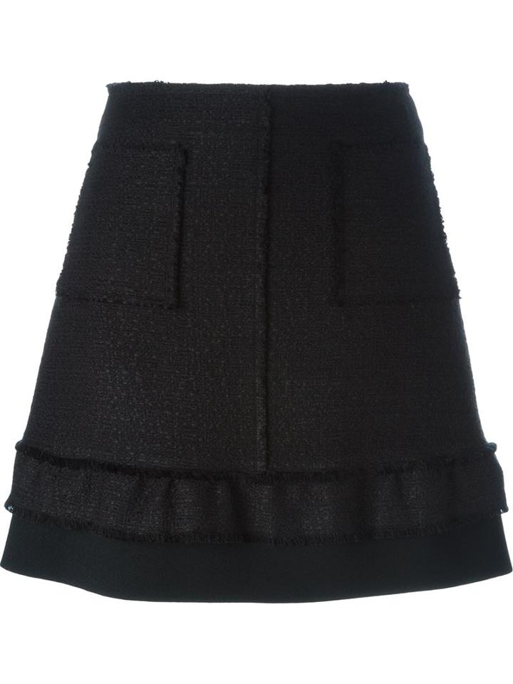 Proenza Schouler A-line Bouclé Skirt, Women's, Size: 6, Black, Acrylic/polyester/cotton
