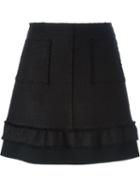 Proenza Schouler A-line Bouclé Skirt, Women's, Size: 6, Black, Acrylic/polyester/cotton