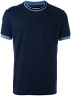 Prada Contrast Detail T-shirt, Men's, Size: Xl, Blue, Cotton/spandex/elastane