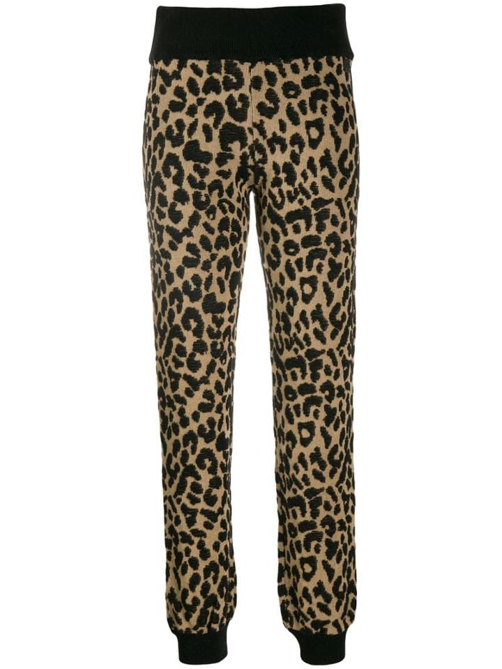 Blumarine Leopard Print Track Pants - Neutrals