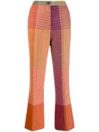 Etro Herribone Panelled Flared Trousers - Orange