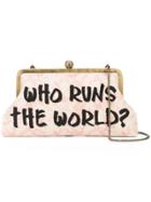 Sarah's Bag Who Runs The World Clutch - White