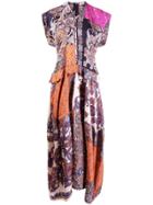 Chloé Paisley Print Multi Panel Dress - Orange