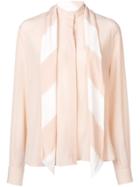 Givenchy Neck-tied Long Sleeve Blouse - Nude & Neutrals