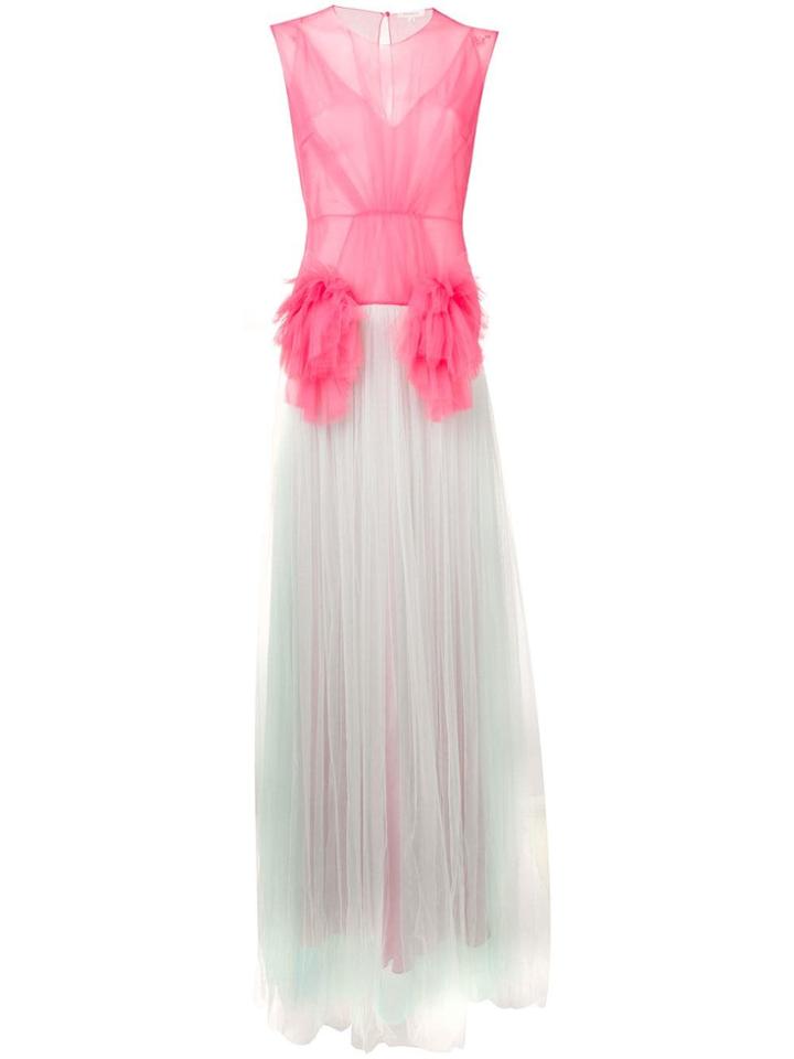 Delpozo Colour-block Tulle Gown - Blue