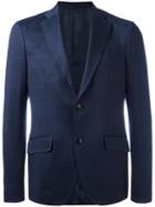 Etro Two Button Blazer, Men's, Size: 52, Blue, Linen/flax/polyamide/cashmere/cupro
