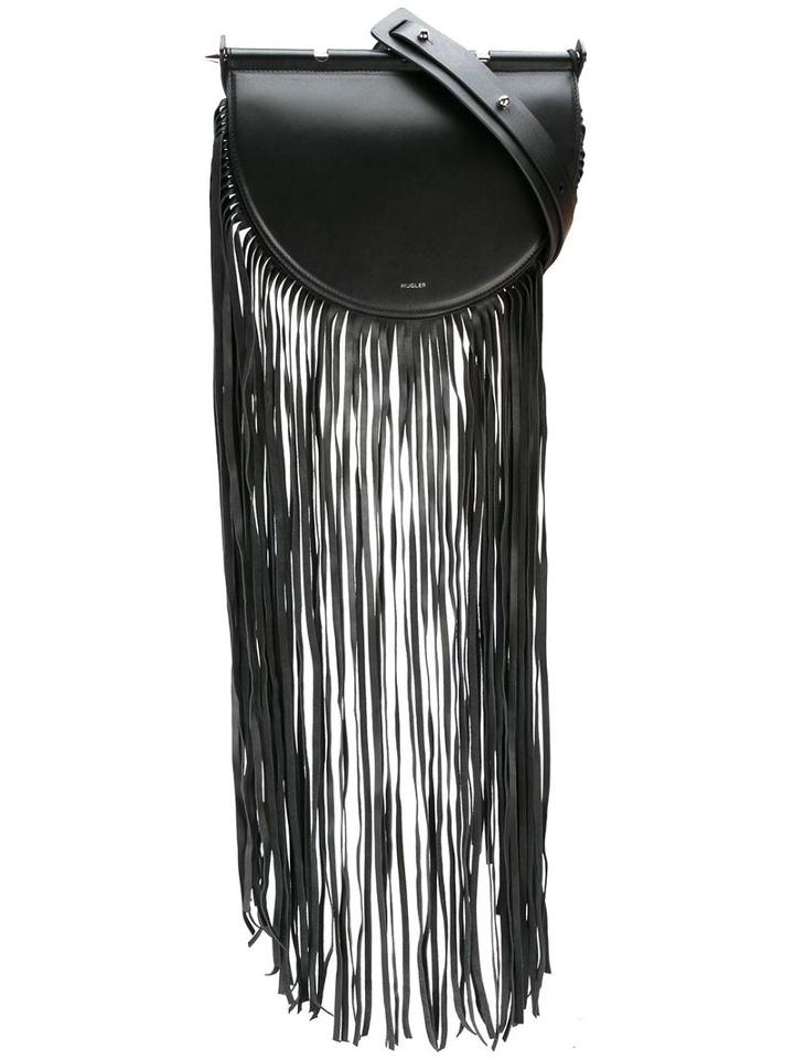 Mugler Fringed Crossbody Bag, Women's, Black