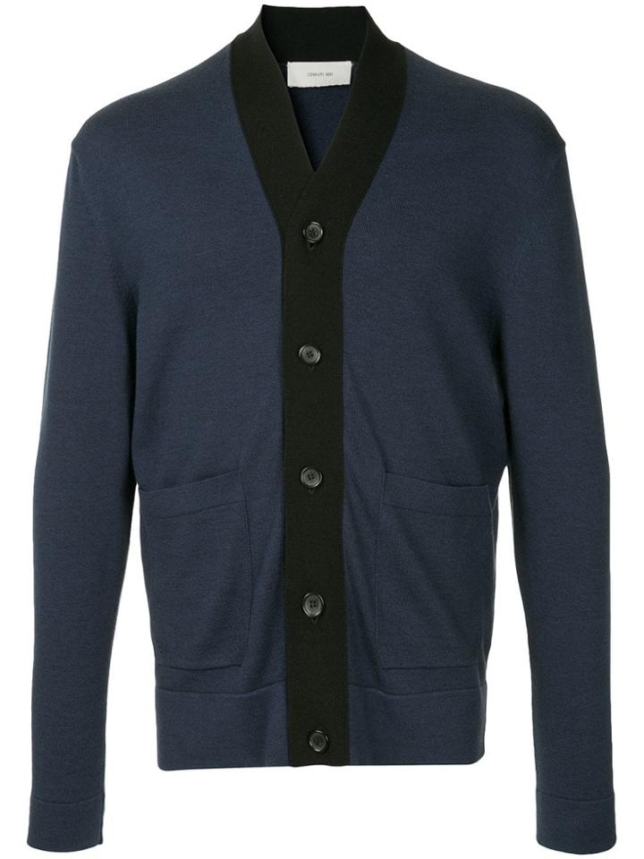 Cerruti 1881 Stripe Trim Cardigan - Blue