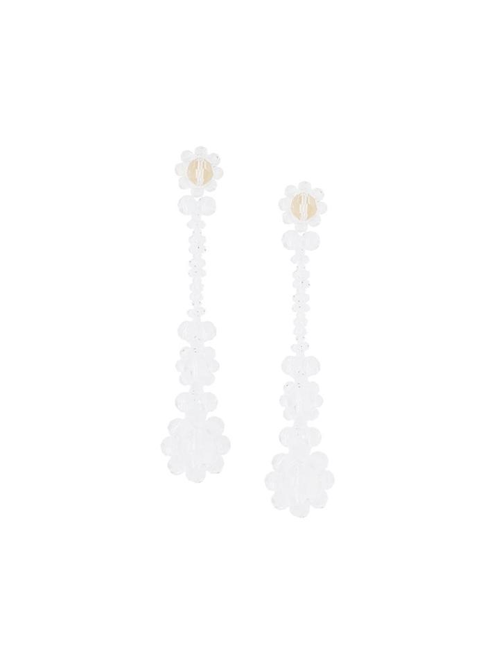 Simone Rocha Floral Drop Earrings, Women's, Nude/neutrals