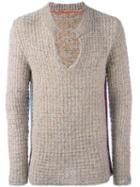 Nuur Collar Detail Jumper, Men's, Size: 50, Nude/neutrals, Silk/nylon/merino