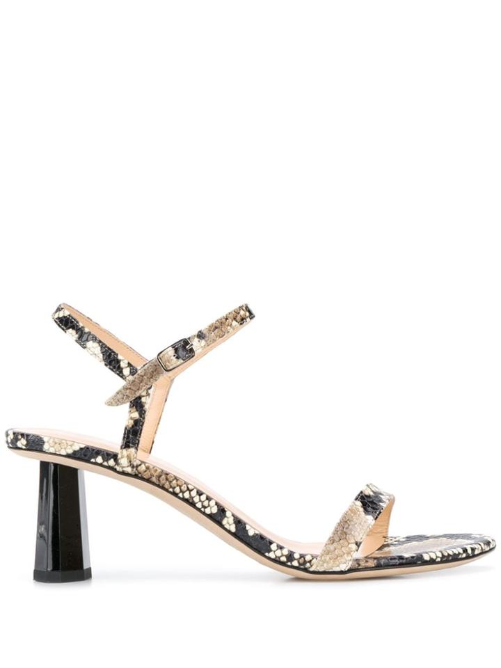 By Far 70mm Open Toe Snake-effect Sandals - Green