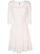 Ermanno Scervino - Embroidered Dress - Women - Silk/polyester/viscose - 42, Women's, Pink/purple, Silk/polyester/viscose
