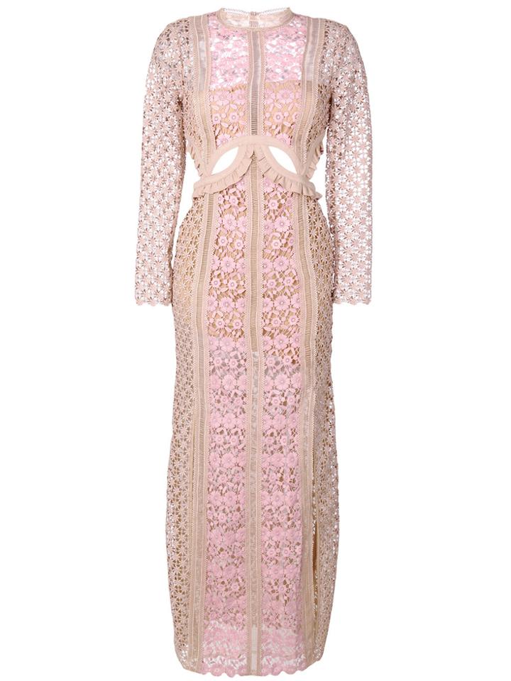 Self-portrait Payne Cut-out Dress - Pink & Purple