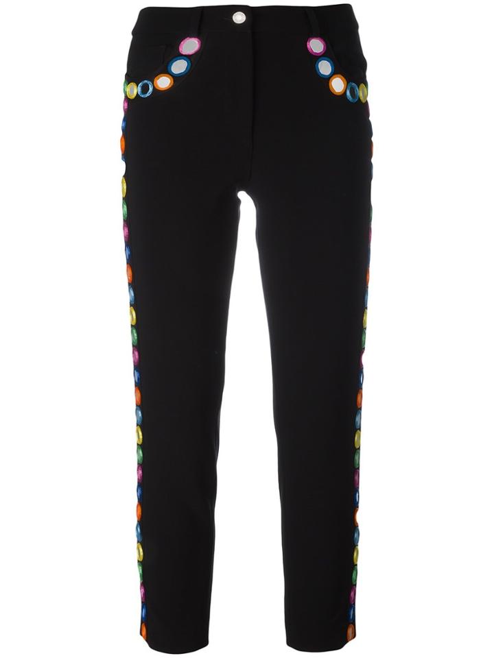 Moschino Mirror Embellished Trousers - Black