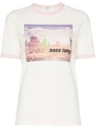 Ganni Ranger Cotton Blend T-shirt - Neutrals