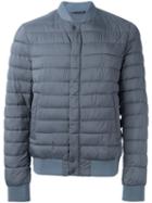 Herno Padded Ribbed Hem Jacket, Men's, Size: 48, Blue, Polyamide/polyurethane/polyester