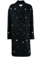 Semicouture Embellished Double-breasted Coat - Blue
