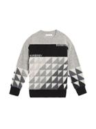 Burberry Kids Logo Intarsia Cashmere Sweater - Grey