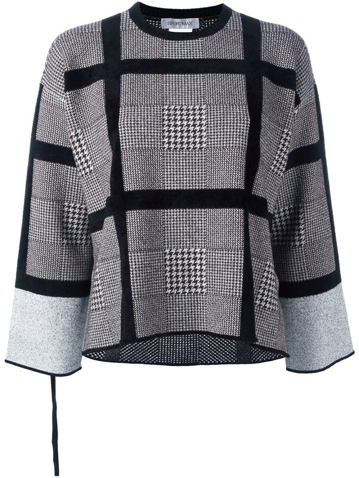 Sportmax Checked Jumper, Women's, Size: Small, Brown, Viscose/polyester/polyamide