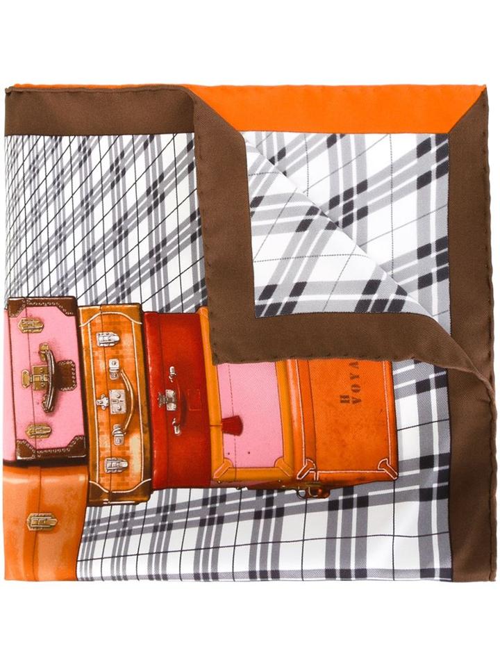 Hermès Vintage 'h En Voyage' Pocket Square, Men's