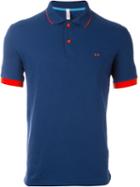 Sun 68 Neon Detail Polo Shirt, Men's, Size: M, Blue, Cotton/spandex/elastane