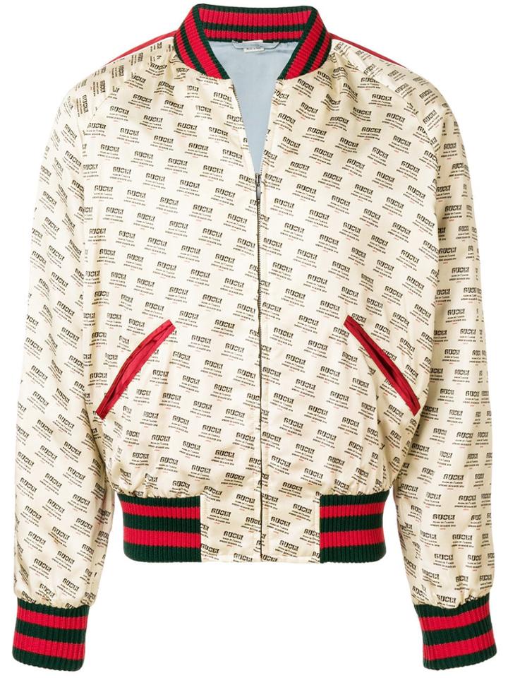 Gucci Gucci Stamp Bomber Jacket - Neutrals