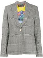 Versace Checked Single-breasted Blazer - Black