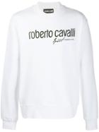 Roberto Cavalli Logo Print Sweatshirt - White