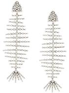 Saint Laurent Crystal Fish Clip-on Earrings - Metallic